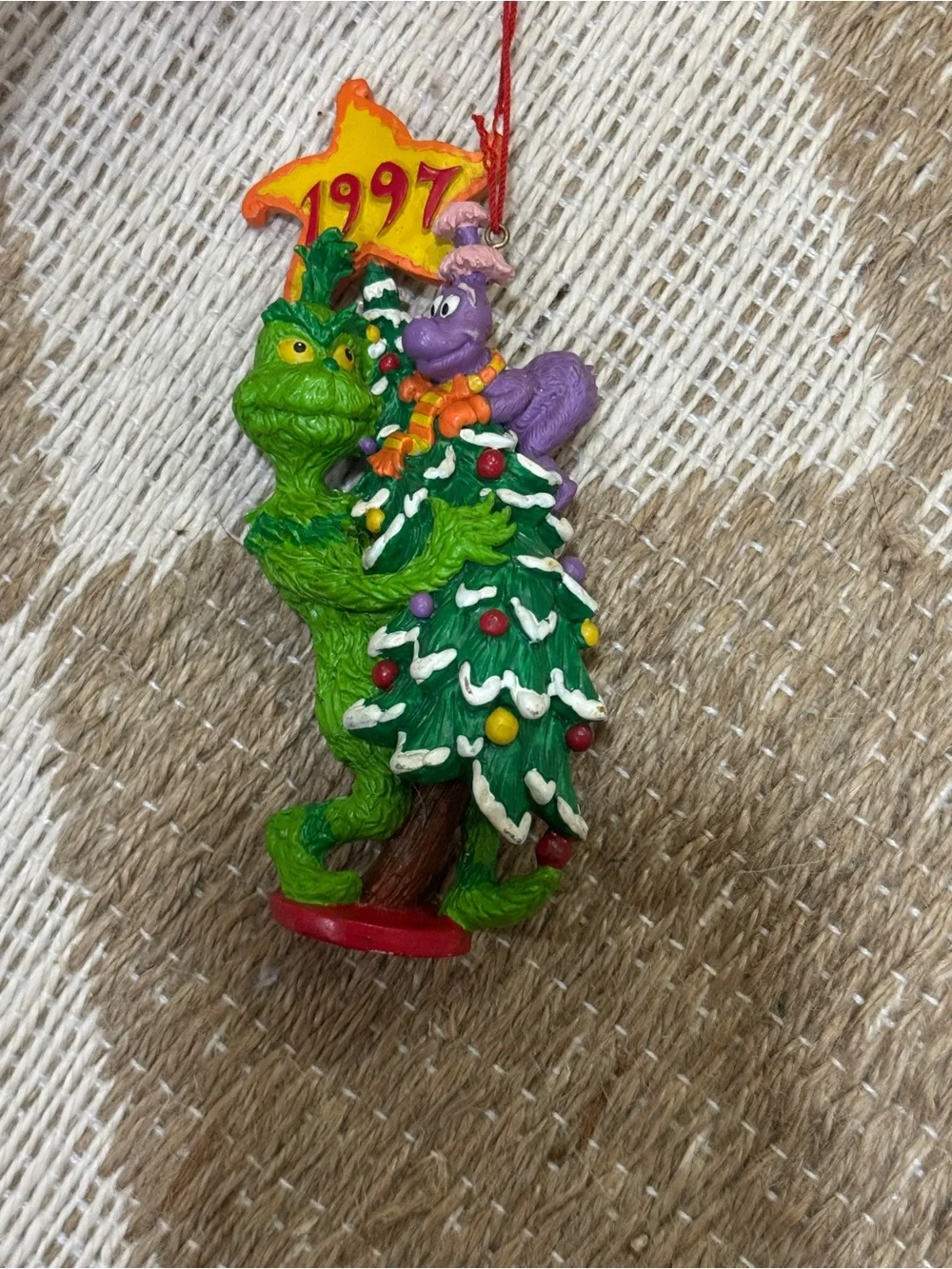 Dr. Seuss the Grinch Whozit Ornament 1997 year christmas Midwest tee 3D figurine